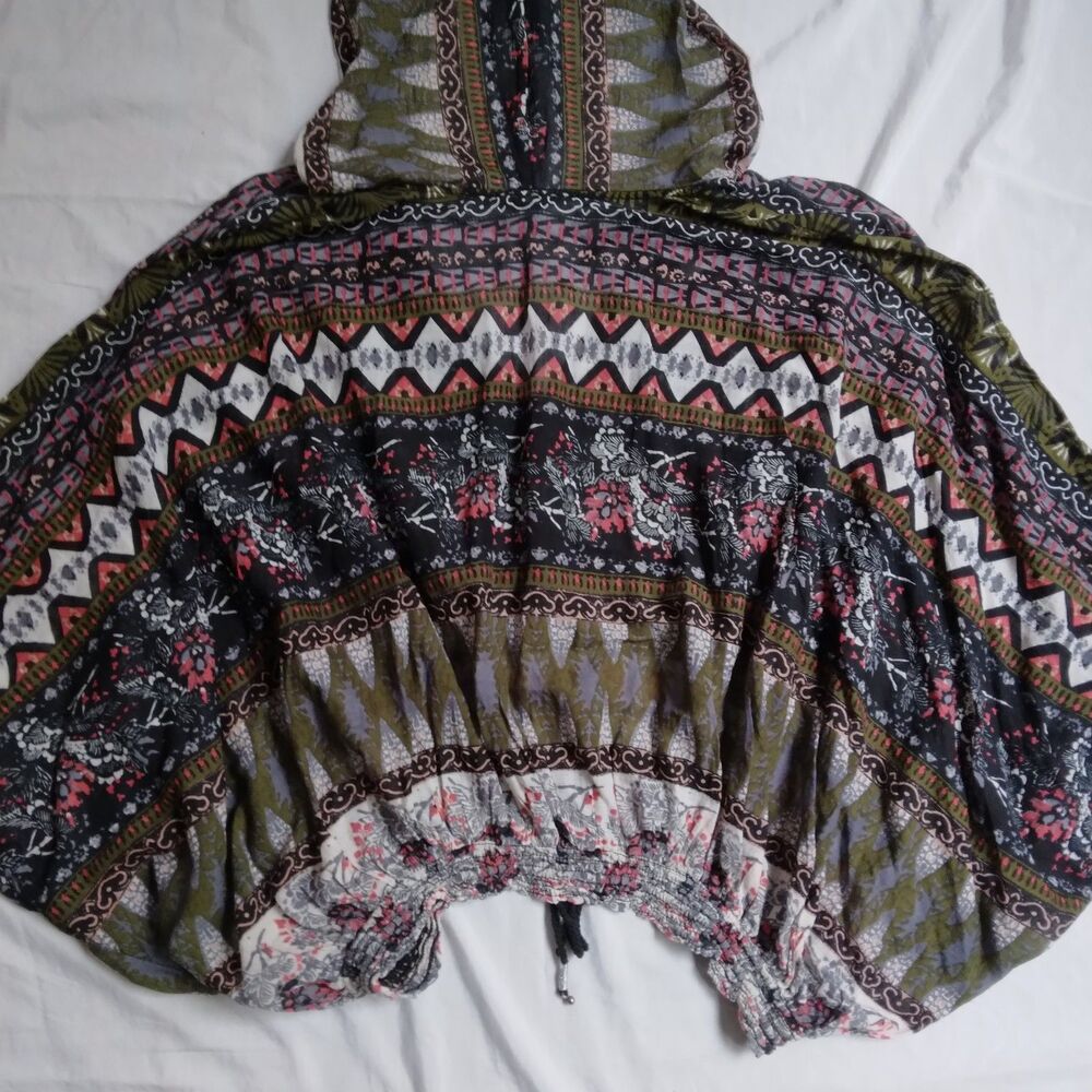 Free People Hold On Tight Gauze Pullover Hoodie Top Dolman Sleeve Women's XS - Picture 13 of 15